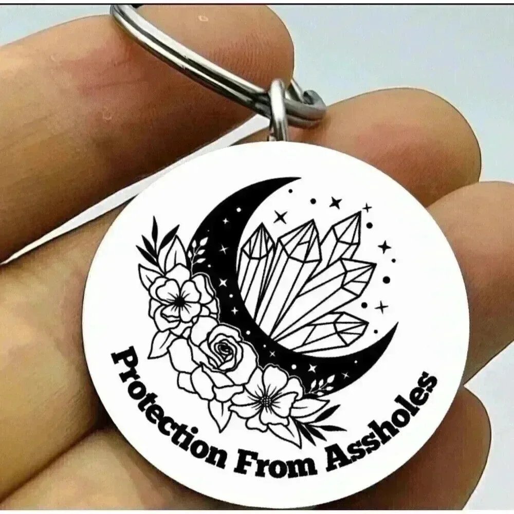 Flower Crystal Art Protectuon From As.... Hot Funny Keychain